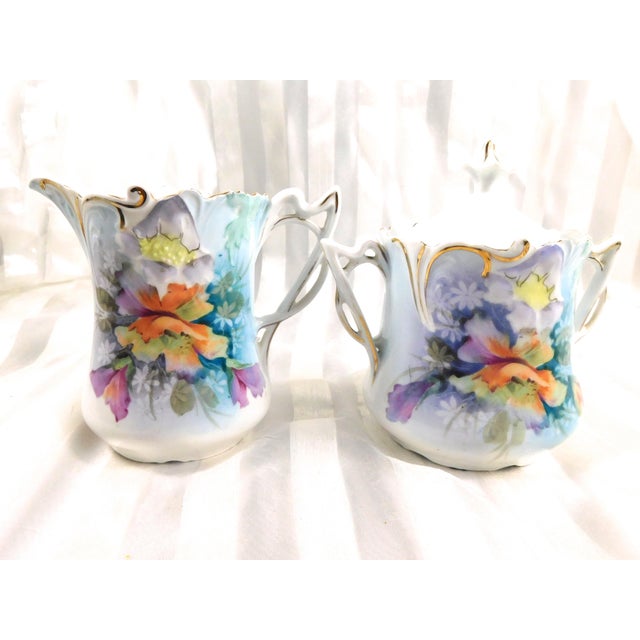 1920s 1920s Chocolate Pot Set With Sugar Bowl, Creamer and Matching Tray - Six Piece For Sale - Image 5 of 16