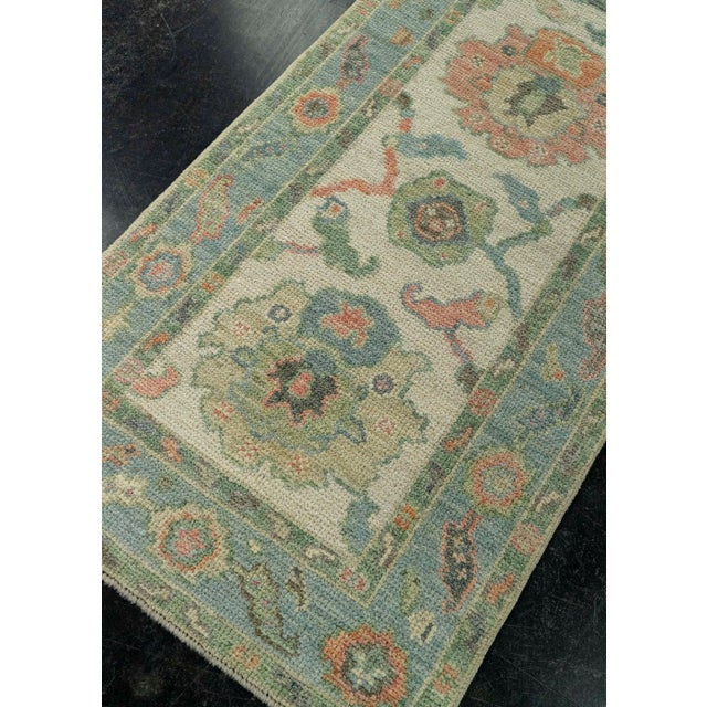 Blue Turkish Oushak Rug 2'3" x 6'2" #20219 For Sale - Image 8 of 8