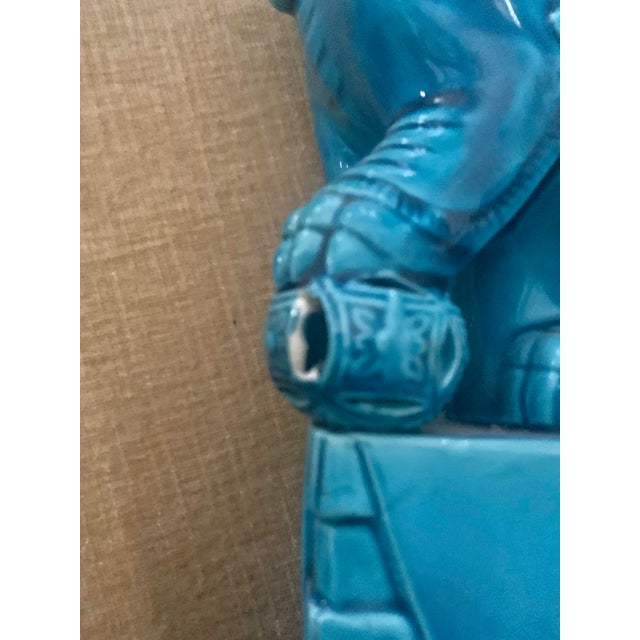 Early 20th Century Foo Dog Turquoise Collection - Set of 4 For Sale In Boston - Image 6 of 7