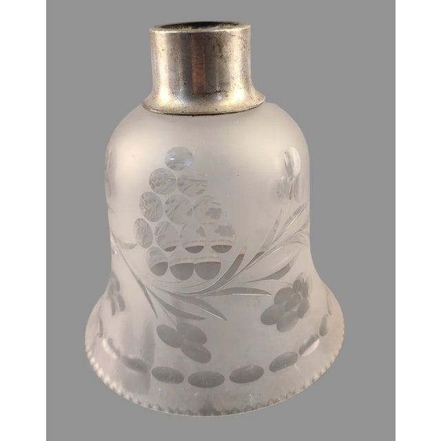 Enhance the beauty of your vintage lamp with this set of two frosted glass bell-shaped shades that come with a silver-...