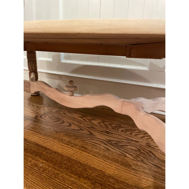 Tan French Bleached Oak Coffee Table From Estate in France, British Colonial Style - 20th Century For Sale - Image 8 of 12