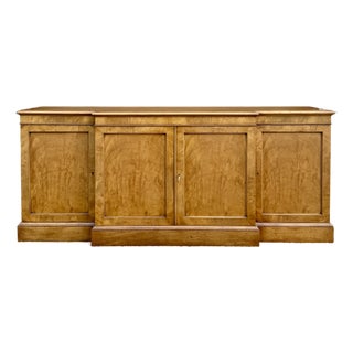 Vintage Old Colony Furniture Regency Maple & Burl Wood 4 Door Locking Buffet or Sideboard For Sale