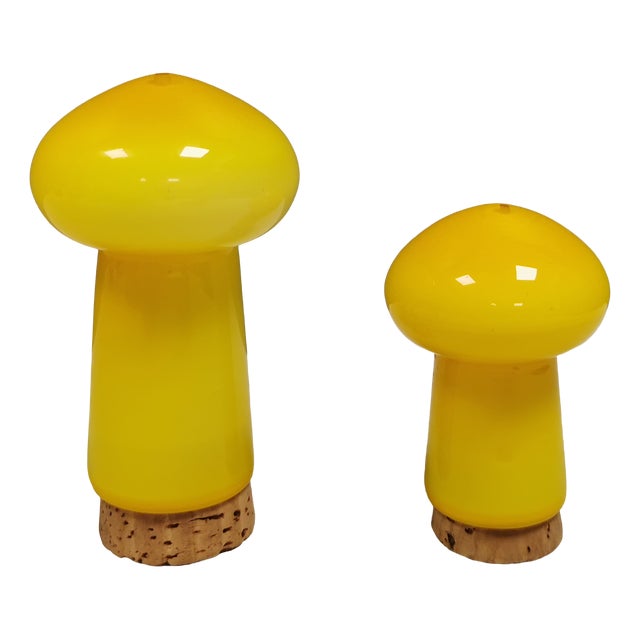 Palet Mushroom-Shaped Salt and Pepper Shakers by Michael Bang for Holmegaard, 1960s, Set of 2 For Sale