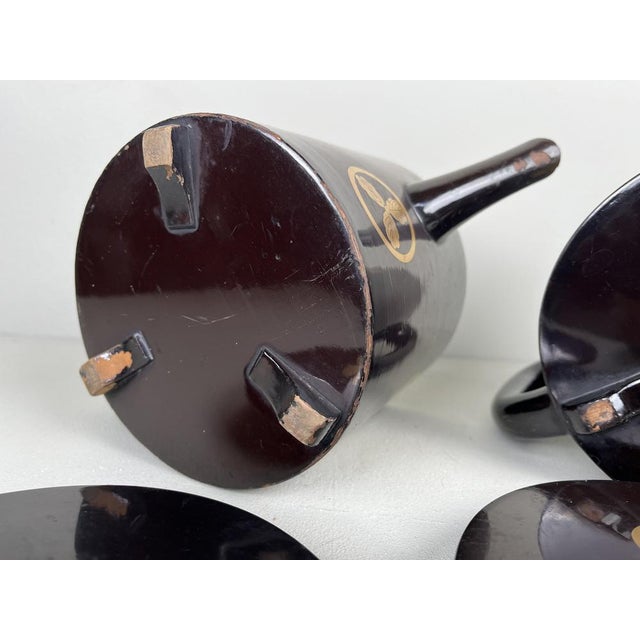 Antique Laquerware Tea Servers, 1890s, Set of 2 For Sale - Image 10 of 18