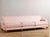 Light Pink Linen Willoughby Grand Sofa: 3 Cushion Wilcox in Petal Pink, With Wooden Foot Casters For Sale - Image 8 of 9