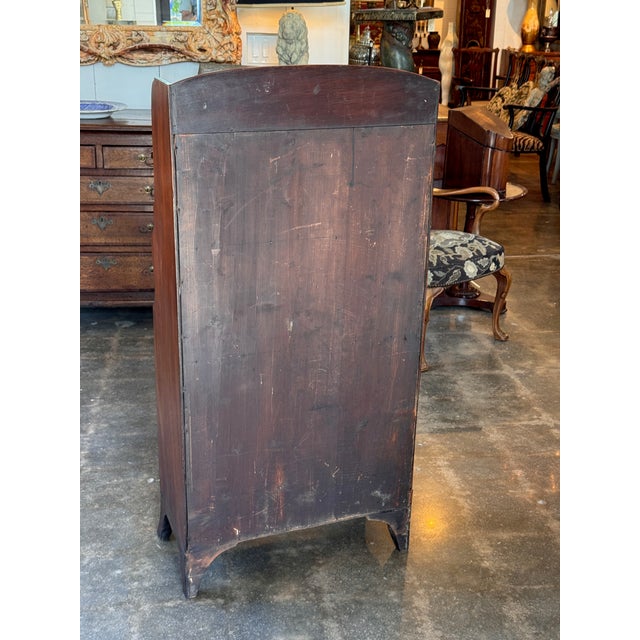 19th Century English Mahogany Waterfall Bookcase With Cupboard Base For Sale - Image 11 of 12