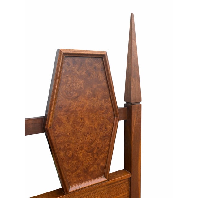 A highly desirable model made by Young Manufacturing of North Carolina 1960’s. Walnut with Burl inset geometric designed...