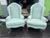 1980s Pair of Vintage Wingback Light Blue Velvet Chairs For Sale - Image 5 of 7