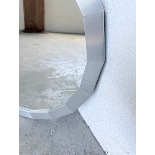 Hexagonal Brushed Metal Mirror, 1970s For Sale - Image 17 of 18