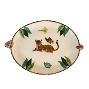 Lynn Chase Atelier Ceramic Serving Platter “Jungle Jubilee” 2006