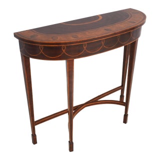Maitland Smith Federal Style Inlaid Mahogany Console Table For Sale