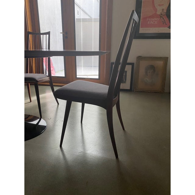 Set of 4 Mid-Century Modern Walnut Spindle-Back Dining Chairs For Sale - Image 4 of 7