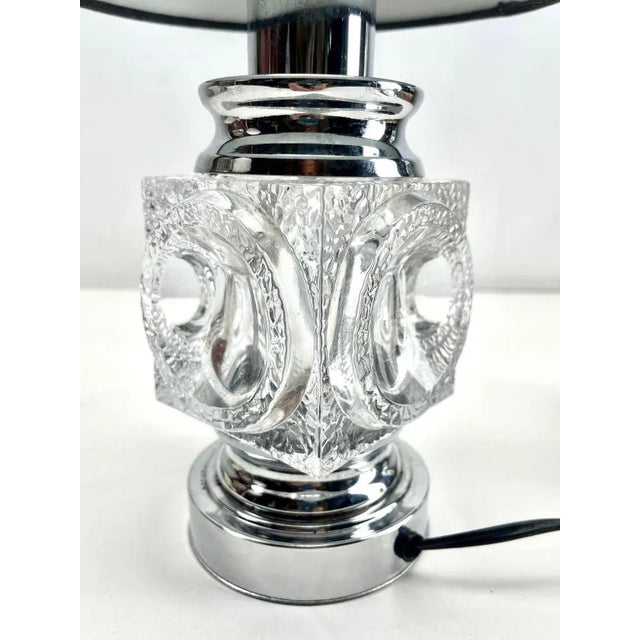 Vintage Ice Cube Table Lamp in Chrome and Crystal Glass from Peill & Putzler, 1953 For Sale - Image 3 of 13