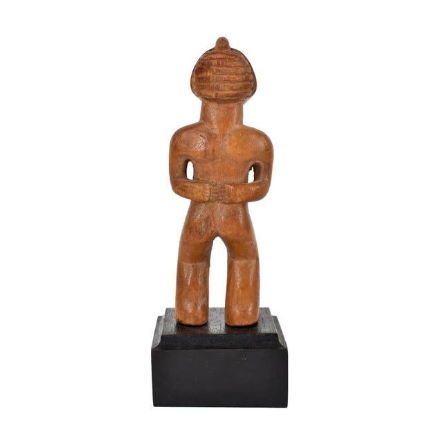 African Early 20th Century Tabwa Female Miniature Figure on Custom Base 5.5 Inch For Sale - Image 3 of 4
