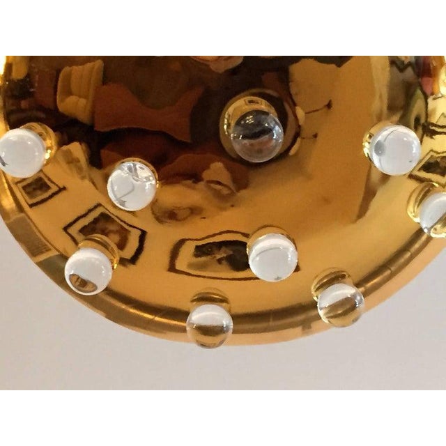 Gold Pair of French Golden Crystal Orb Pendants For Sale - Image 8 of 12