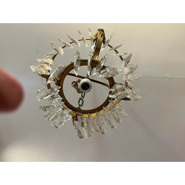 French Early 20th Century Bronze and 25 Crystal Arm Pendant For Sale - Image 3 of 10