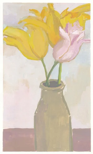 "Tulip Vase" Expressionist Still Life Original Painting by Michelle Farro