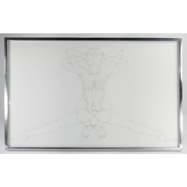 1960s Mid-Century Modern Figurative Nude Etched Glass Framed Art For Sale - Image 9 of 9