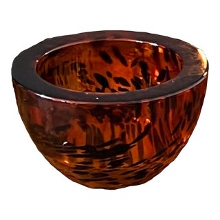 Vintage Tortoise Amber Glass Bowl For Sale