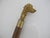 Vintage, Victorian style decorative walking stick featuring a carved wood Irish Setter dog head handle on wood stick with...