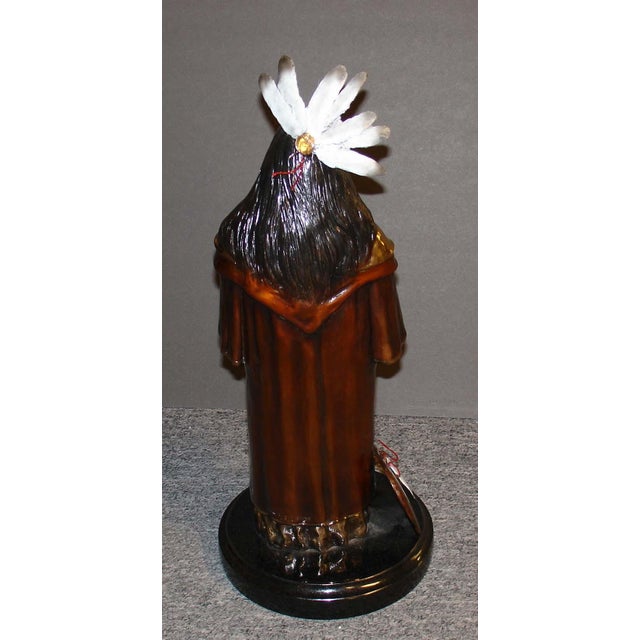 1990s Jd Challenger "White Men Medicine" Le Bronze Sculpture Signed For Sale - Image 4 of 6