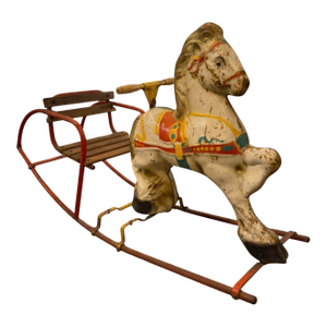 Vintage Mobo Tinplate Rocking Horse Produced by D. Sebel & Co. In England