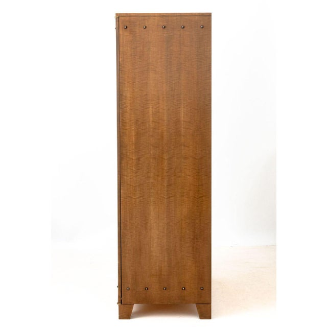 Wood German Modern Studded Maple Entertainment Unit For Sale - Image 7 of 9