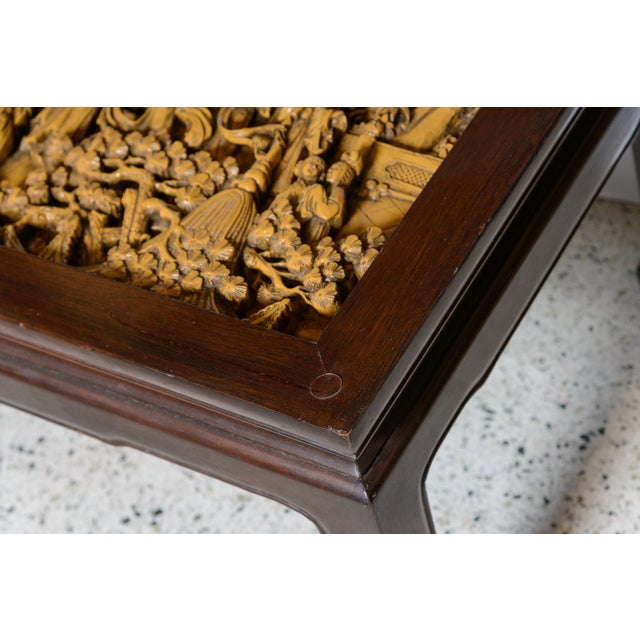 Carved Chinese Coffee Table For Sale - Image 4 of 7