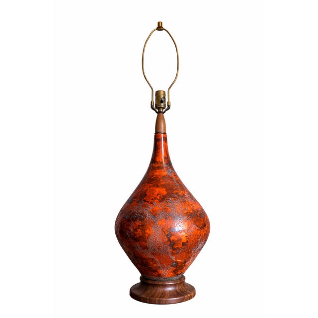 "Rare" pair of 1960's Royal Haeger etruscan orange glaze lamps. Beautiful, exquisite, true MCM with style. Three-way...