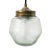 Vintage Industrial Frosted Glass & Brass Pendant Lamp For Sale - Image 4 of 7