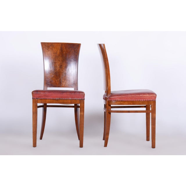 French Art Deco Chairs in Walnut, 1920s, Set of 6 For Sale - Image 9 of 12