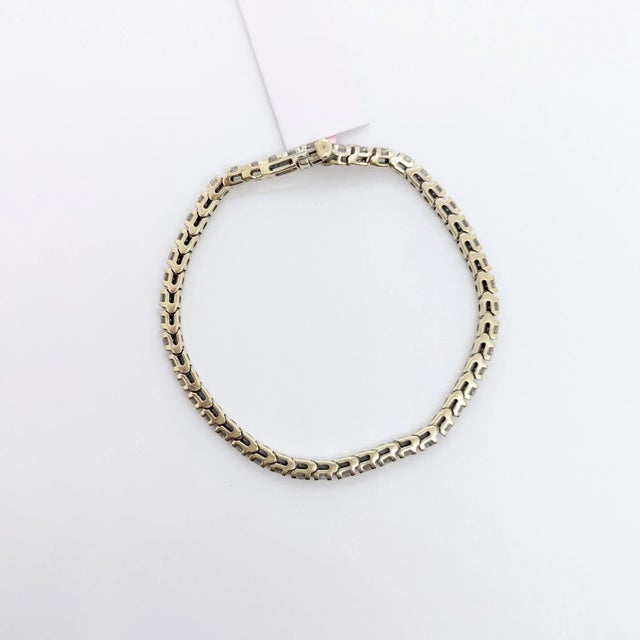 Early 21st Century White Diamond Round Tennis Bracelet in 14K White Gold For Sale - Image 5 of 6