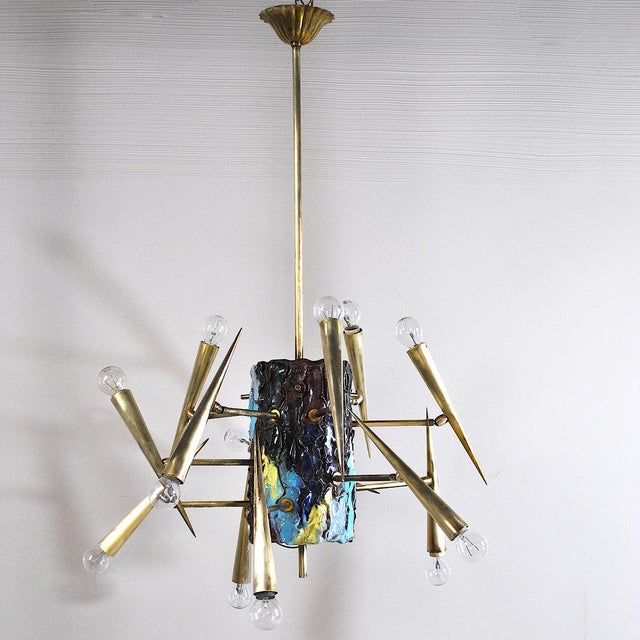 Chandelier Sculpture with Adjustable Diffuser by Leonardi Leoncillo for Lumi, 1952 For Sale - Image 10 of 18