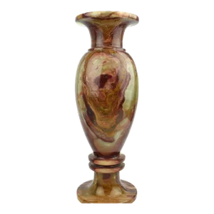 Mid 20th Century Solid Onyx Carved Traditional Urn Design Vase