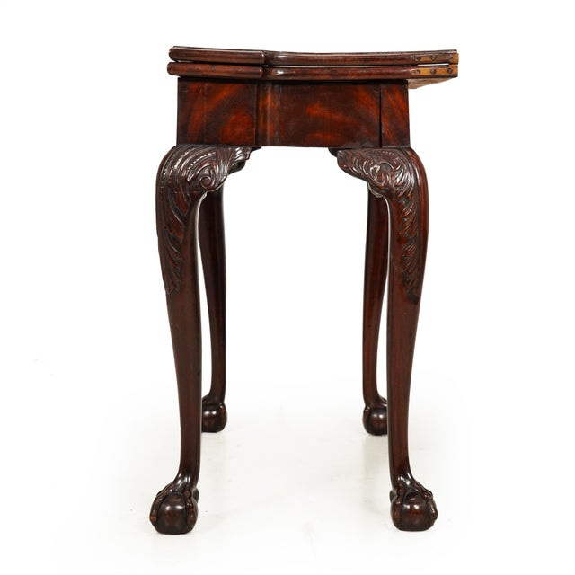 Wood English George III Mahogany Gate Leg Card Game Table Circa 1770 For Sale - Image 7 of 18