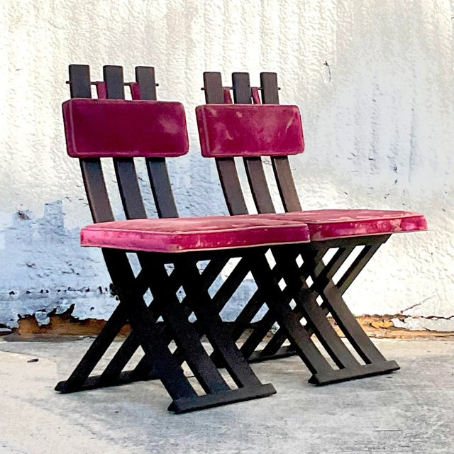 Islamic Vintage Mid-Century Modern Harvey Probber for Lord and Taylor Moorish Chairs - Set of 2 For Sale - Image 3 of 8