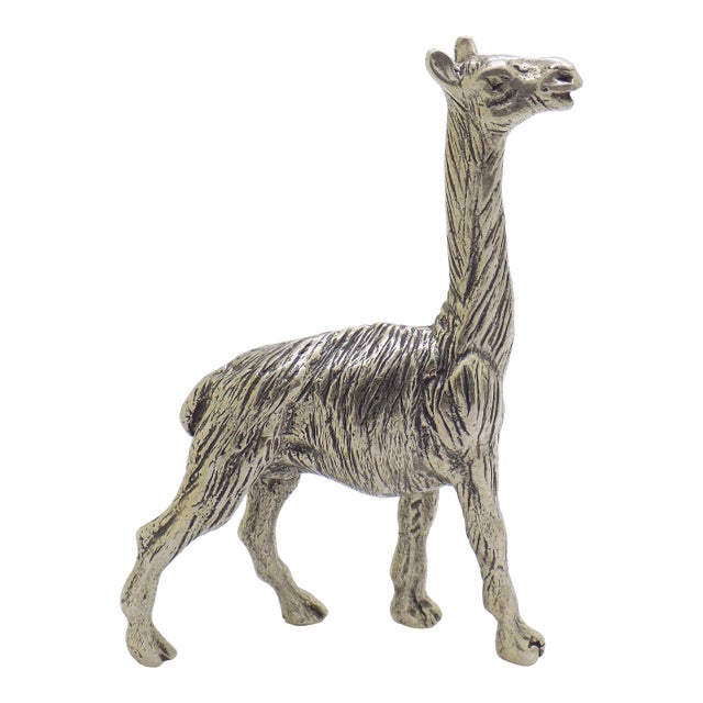 Vintage Italian Handmade Genuine Silver Llama Lama Rare Solid Figurine Miniature For Sale