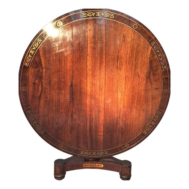 Regency Rosewood Centre Table with Brass Inlay, 1820 For Sale