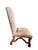 Elegant French Provincial-style side chair featuring a beautifully carved wood frame, gracefully shaped cabriole legs and...