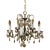 Antique Spanish Metal & Crystal 5-Light Chandelier For Sale