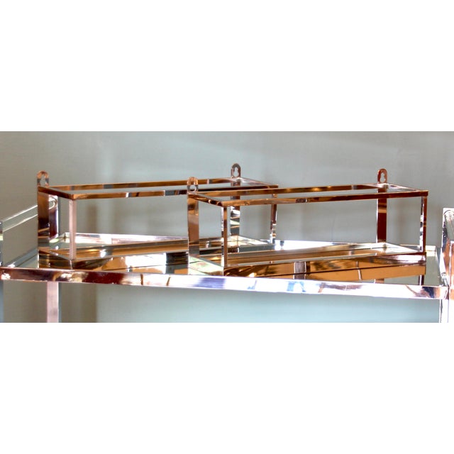 Metal Art Deco Bar Cart attributed to Jacques Adnet, 1930s For Sale - Image 7 of 17