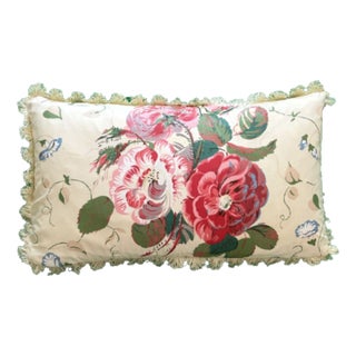 Colefax Roses and Pansies Chintz Decorative Pillow For Sale