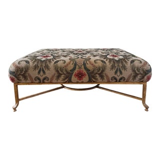 Late 20th Century Oversized Henredon Tapestry Upholstered Ottoman For Sale