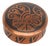 Leiva Chile Handcrafted Circular Copper Trinket Box Etched Rooster Motif 4855b For Sale