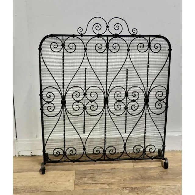 Wrought Iron Fire Screen For Sale - Image 7 of 7