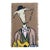Folk Art Dog Original Painting Wearing a Suit, Playing Guitar, Smoking For Sale
