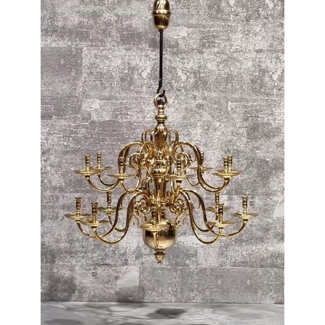 17th Century Dutch Brass Chandelier Candleholder For Sale - Image 18 of 18