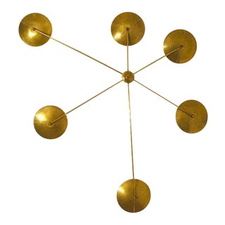 1960s Mid-Century Gold Brass Wall Lamp For Sale