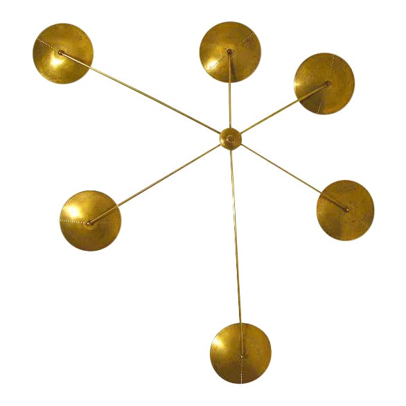 1960s Mid-Century Gold Brass Wall Lamp For Sale