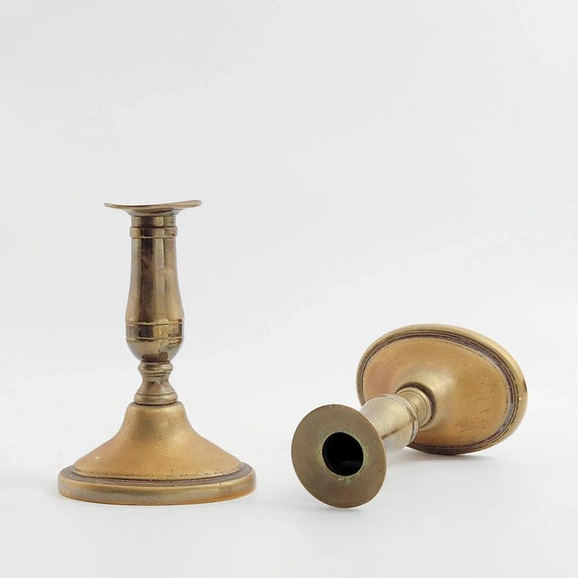 A pair of 18th century Dutch candlesticks.